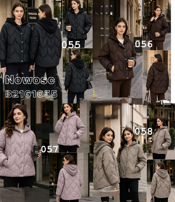 Kurtki damskie cienki Roz S-2XL, 1 Kolor .Paczka 5 szt
